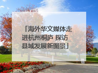 海外华文媒体走进杭州桐庐 探访县域发展新图景
