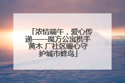 浓情端午，爱心传递——魔方公寓携手黄木 厂社区暖心守护城市蜂鸟