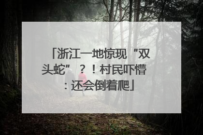 浙江一地惊现“双头蛇”？！村民吓懵：还会倒着爬