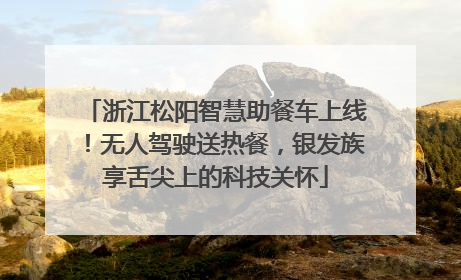 浙江松阳智慧助餐车上线！无人驾驶送热餐，银发族享舌尖上的科技关怀