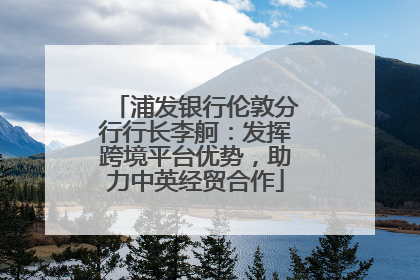 浦发银行伦敦分行行长李舸：发挥跨境平台优势，助力中英经贸合作