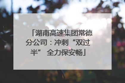 湖南高速集团常德分公司：冲刺“双过半” 全力保安畅