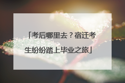考后哪里去？宿迁考生纷纷踏上毕业之旅