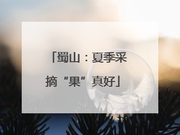 蜀山：夏季采摘“果”真好