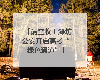 请查收！潍坊公安开启高考“绿色通道”