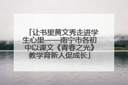 让书里黄文秀走进学生心里——南宁市各初中以课文《青春之光》教学育新人促成长