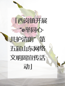 西岗镇开展“e举同心·共护清朗”第五届山东网络文明周宣传活动