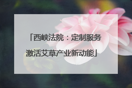 西峡法院：定制服务激活艾草产业新动能