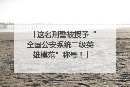 这名刑警被授予“全国公安系统二级英雄模范”称号！
