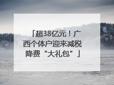 超38亿元！广西个体户迎来减税降费“大礼包”