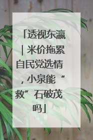 透视东瀛｜米价拖累自民党选情，小泉能“救”石破茂吗