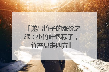 遂昌竹子的涨价之旅：小竹叶包粽子，竹产品走四方