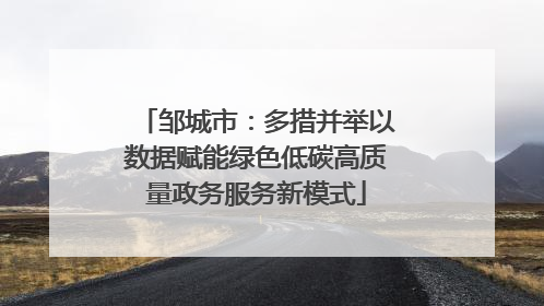 邹城市：多措并举以数据赋能绿色低碳高质量政务服务新模式