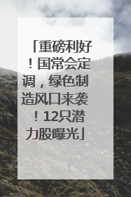 重磅利好！国常会定调，绿色制造风口来袭！12只潜力股曝光