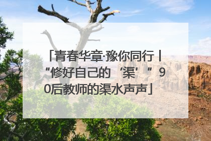青春华章·豫你同行丨“修好自己的‘渠’”90后教师的渠水声声