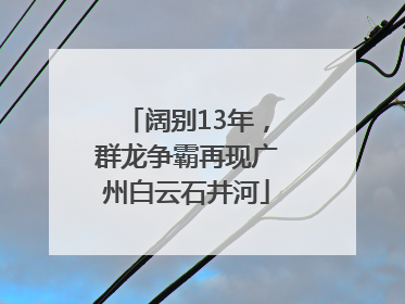 阔别13年，群龙争霸再现广州白云石井河