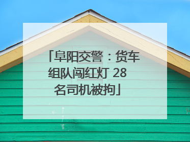阜阳交警：货车组队闯红灯 28名司机被拘