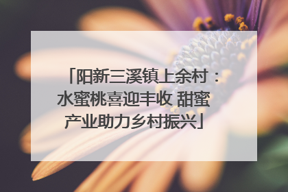 阳新三溪镇上余村：水蜜桃喜迎丰收 甜蜜产业助力乡村振兴