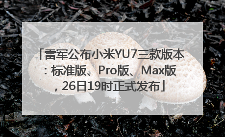 雷军公布小米YU7三款版本：标准版、Pro版、Max版，26日19时正式发布