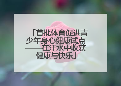 首批体育促进青少年身心健康试点——在汗水中收获健康与快乐