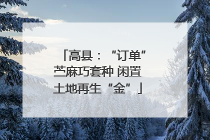 高县：“订单”苎麻巧套种 闲置土地再生“金”