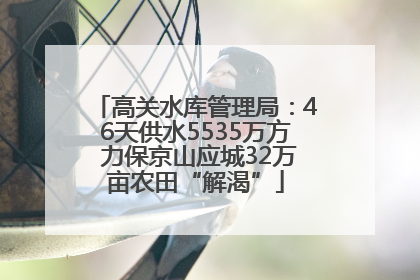 高关水库管理局：46天供水5535万方 力保京山应城32万亩农田“解渴”
