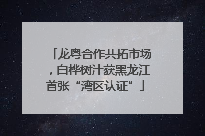 龙粤合作共拓市场，白桦树汁获黑龙江首张“湾区认证”