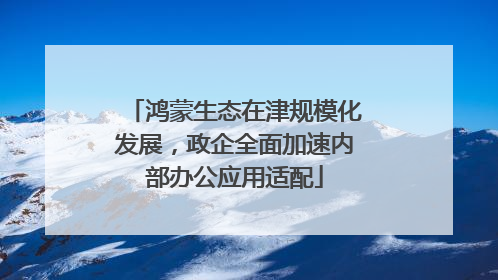 鸿蒙生态在津规模化发展，政企全面加速内部办公应用适配