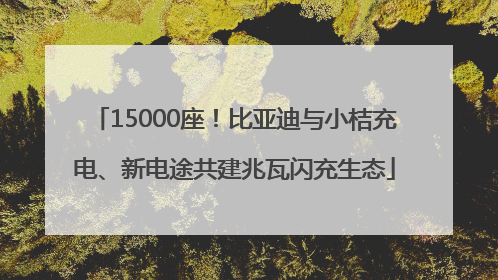 15000座！比亚迪与小桔充电、新电途共建兆瓦闪充生态
