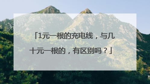 1元一根的充电线，与几十元一根的，有区别吗？