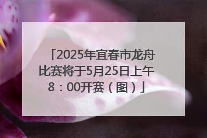 2025年宜春市龙舟比赛将于5月25日上午8：00开赛（图）