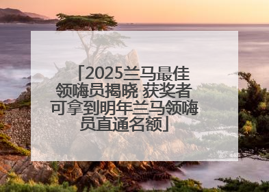 2025兰马最佳领嗨员揭晓 获奖者可拿到明年兰马领嗨员直通名额