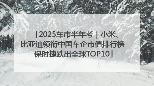 2025车市半年考｜小米、比亚迪领衔中国车企市值排行榜 保时捷跌出全球TOP10