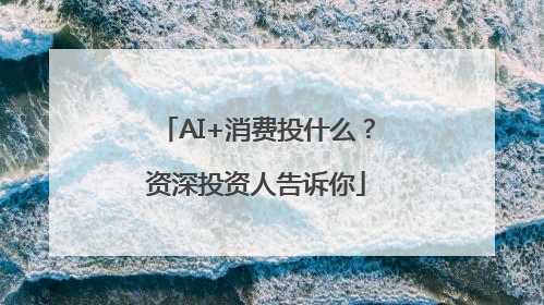 AI+消费投什么？资深投资人告诉你